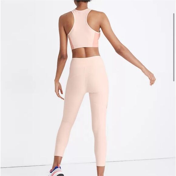 Madewell x Outdoor Voices Peachy Pink Warm-up leggings size M - Picture 3 of 10